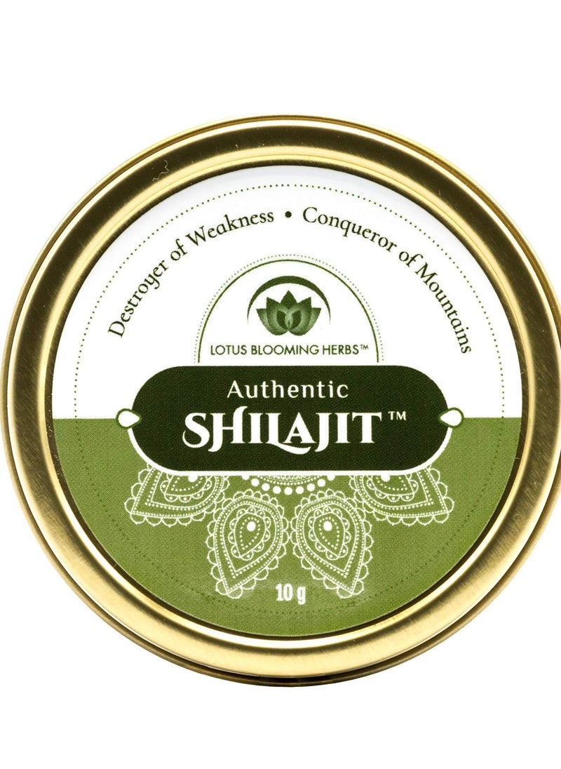 Lotus Blooming Herbs Authentic Shilajit Supports Healthy Energy, Stamina & Strength 10 Grams 100 Servings  - Image 1