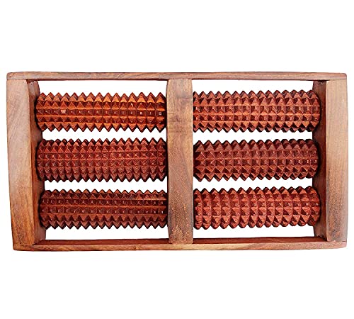 BANCROFT Wooden Foot Massager, 6 Roller Manual Massage Tool for Pain Relief, Stress Relief & Acupressure, Back, Neck, Shoulders & Legs - Image 3