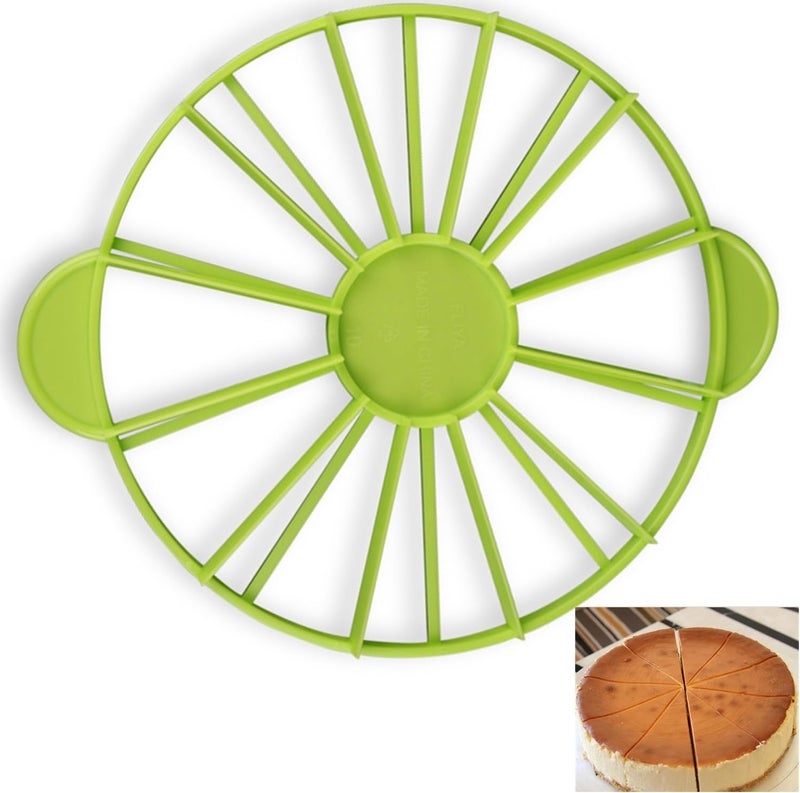 XIAOHONG Round Slice & Pie Slicer, Cake Divider, Cheesecake Cutter, Double Sided Portion Marker for 10/12 Slices, Works Up To 10" Diameter Desserts - Image 1