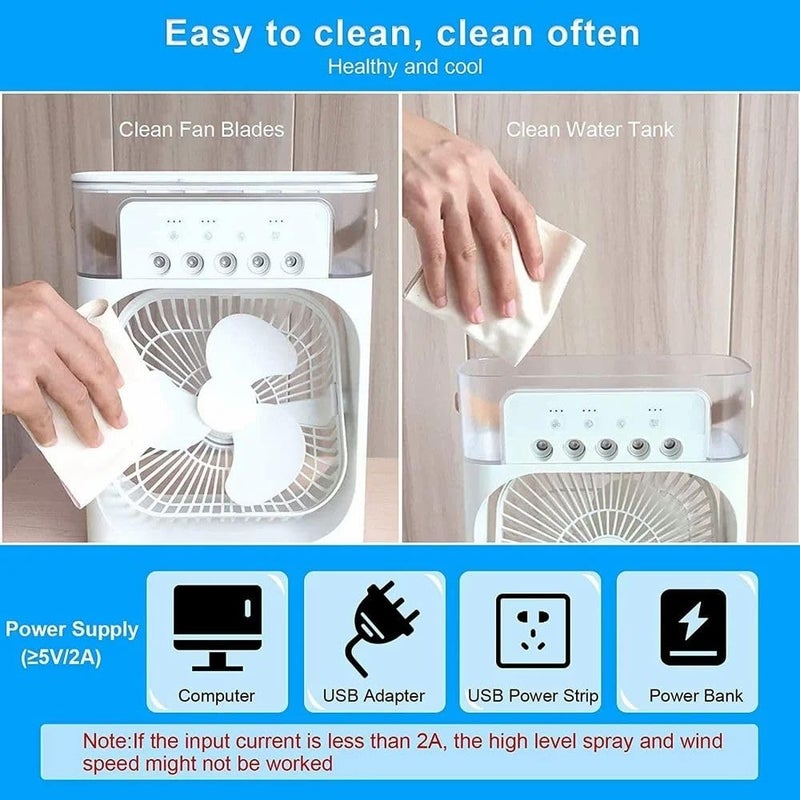 JRS TRADERS JRS portable table top air conditioner kitchen fans for home cooking emergency light with duet mini powerful personal table cooling mini air cooler for room cooling - Image 2
