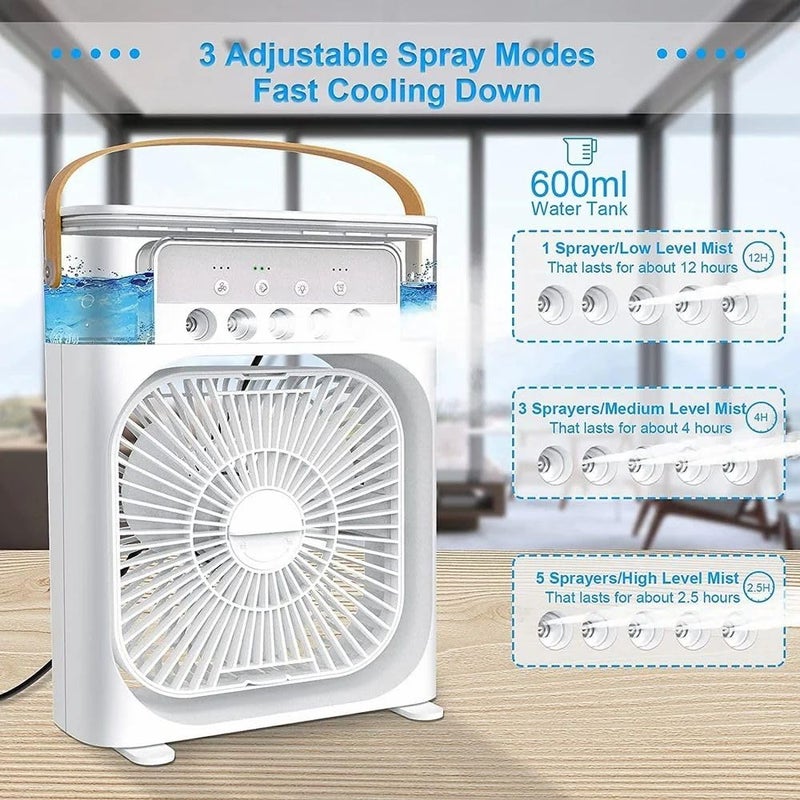 JRS TRADERS JRS portable table top air conditioner kitchen fans for home cooking emergency light with duet mini powerful personal table cooling mini air cooler for room cooling - Image 5