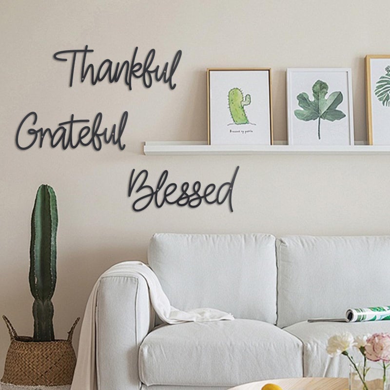 OYEFLY Metal Wall Art Decor,Thankful Grateful Blessed Wall Deco (style 1) - Image 5