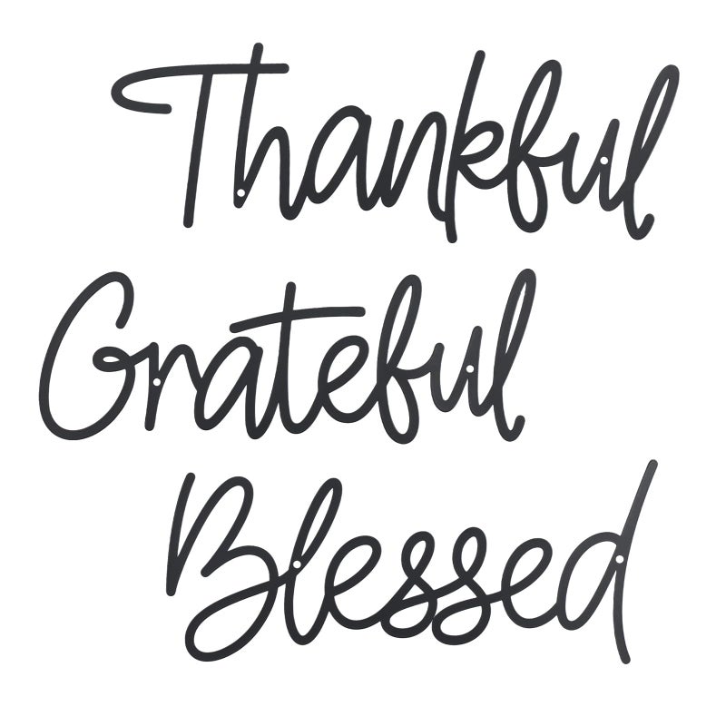 OYEFLY Metal Wall Art Decor,Thankful Grateful Blessed Wall Deco (style 1) - Image 1