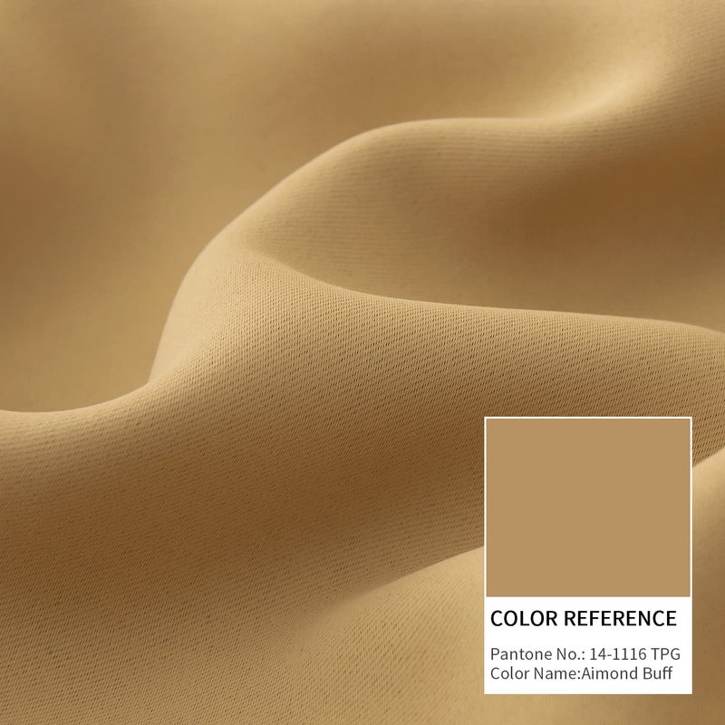 BGment الستائر الجيب وتبادل التبويب الظهر لستائر غرفة النوم - الغرفة المعزولة الحرارية الستائر المظلمة لغرفة المعيشة 2 لوحات ستارة نافذة (52 × 84 بوصة khaki) - Image 4