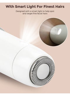 MAANGE Electric Epilators with Smart Light, Mini Dry Cell Battery Version Facial Hair Remover, Face Razors for Women (White)  - Image 4