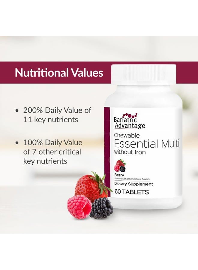 Bariatric Advantage Essential Multivitamin Without Iron - 200 DV of Key Nutrients - Trace Mineral Support* - Multivitamins for Bariatric Patients - Berry - 60 Tablets - Image 5