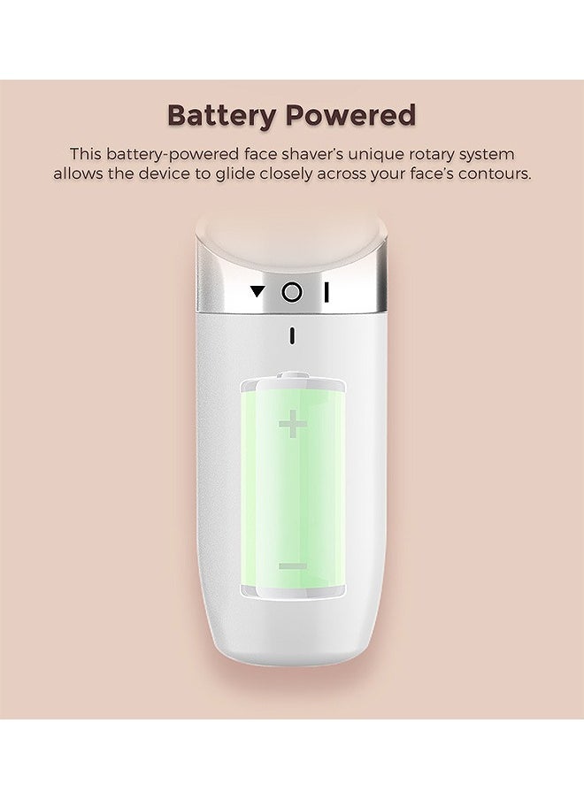 MAANGE Electric Epilators with Smart Light, Mini Dry Cell Battery Version Facial Hair Remover, Face Razors for Women (White)  - Image 5