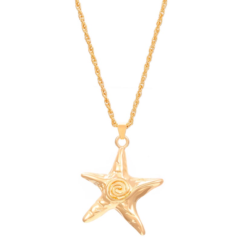 ofeankri European and American Cross-Border Jewelry: Sweet Cool Five-Pointed Star Pendant Necklace, Earrings, and Ring - Unique Retro Exaggerated Sea Star Accessories for Women - Image 5