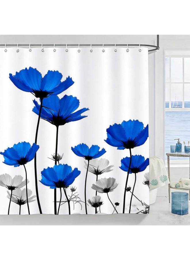 Plaid Waterproof Shower Curtain, Mildew-resistant Bathroom Shower Parion Curtain