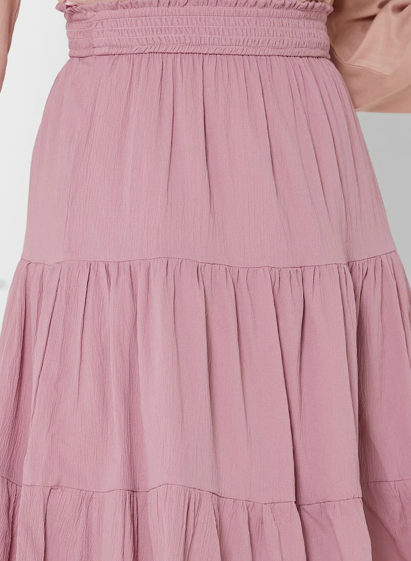 Khizana Tiered Solid Skirt
