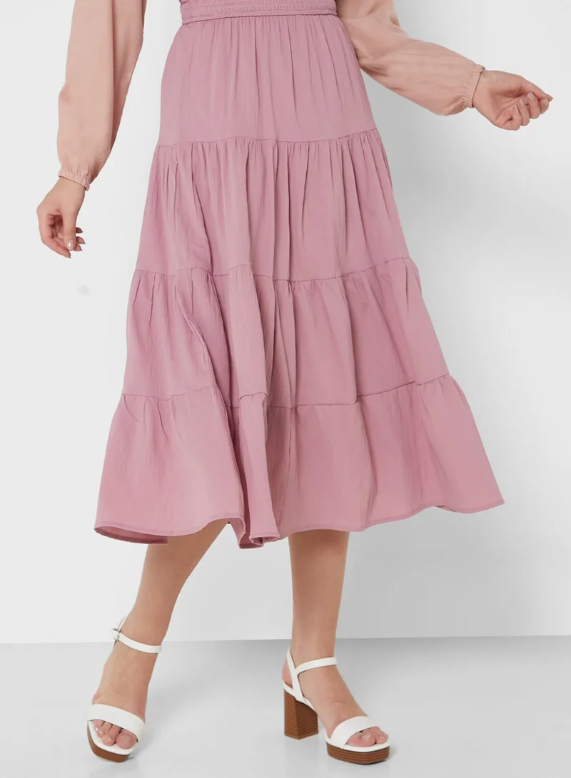 Khizana Tiered Solid Skirt