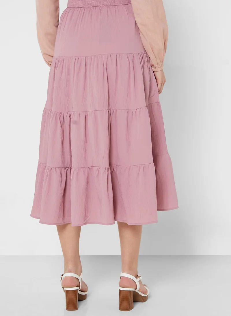 Khizana Tiered Solid Skirt