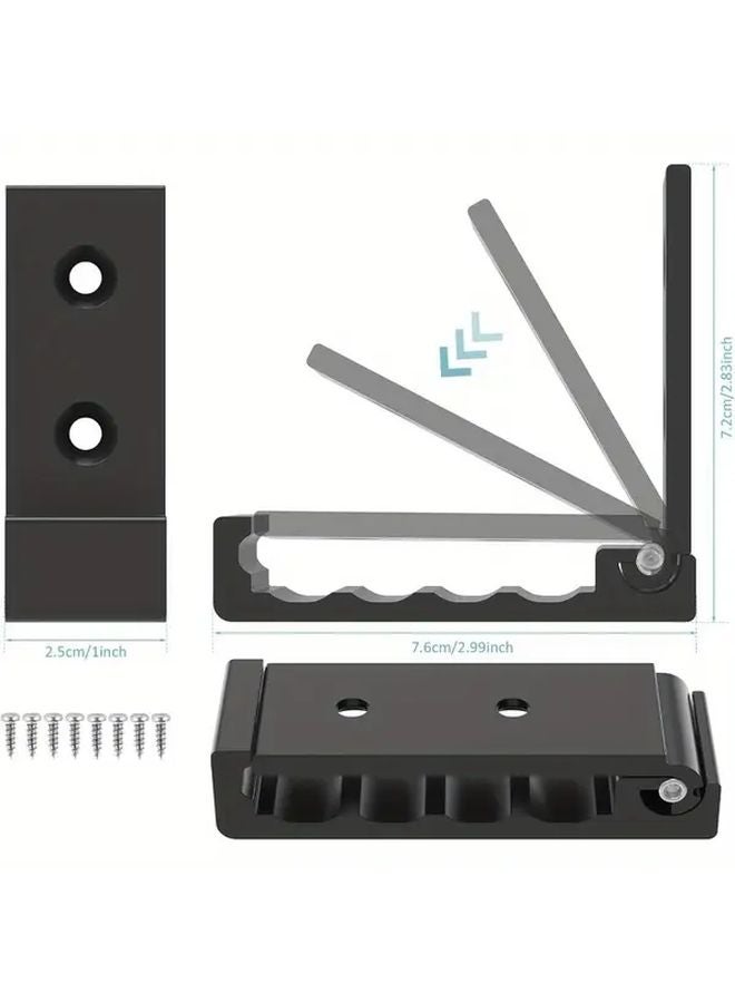 4pcs Black Wall Mounted Foldable Hooks Aluminum Easy Install Storage Bathroom - Image 4