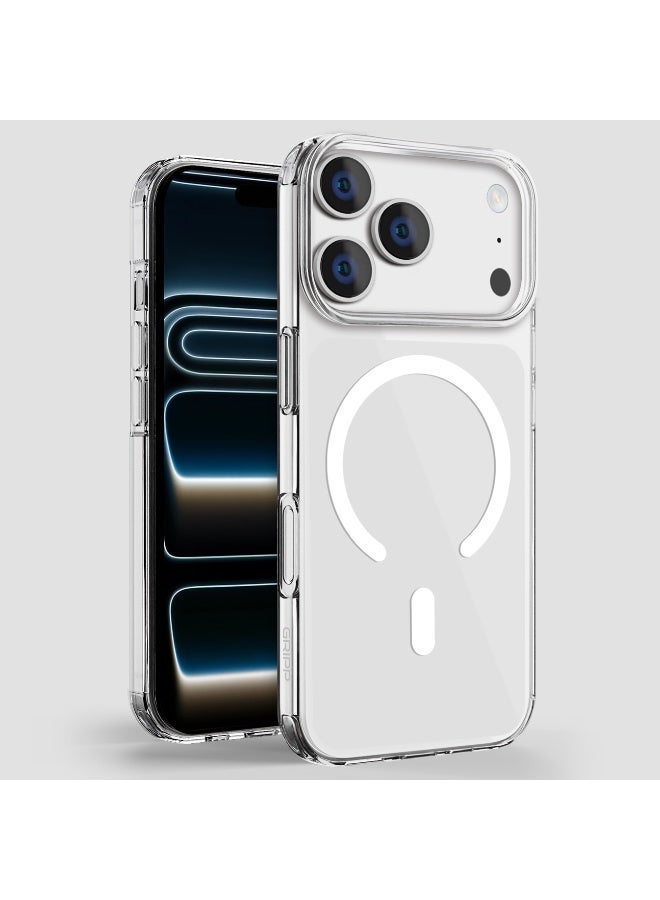 جراب شفاف لهاتف iPhone 17 Pro Max، نحيف مضاد للاصفرار، متوافق مع MagSafe، حماية عسكرية من الصدمات الصلبة PC + TPU، مضاد للخدش، حواف مرتفعة، يدعم الشحن اللاسلكي - Image 2