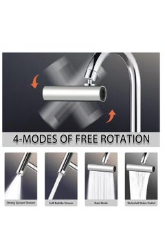 Plan A Bathroom Faucet Attachment, Swivel Aerator 4 in 1 Multifunctional Water Saving Faucet Aerator, Kitchen Faucet Swivel Saving Faucet  - Image 3