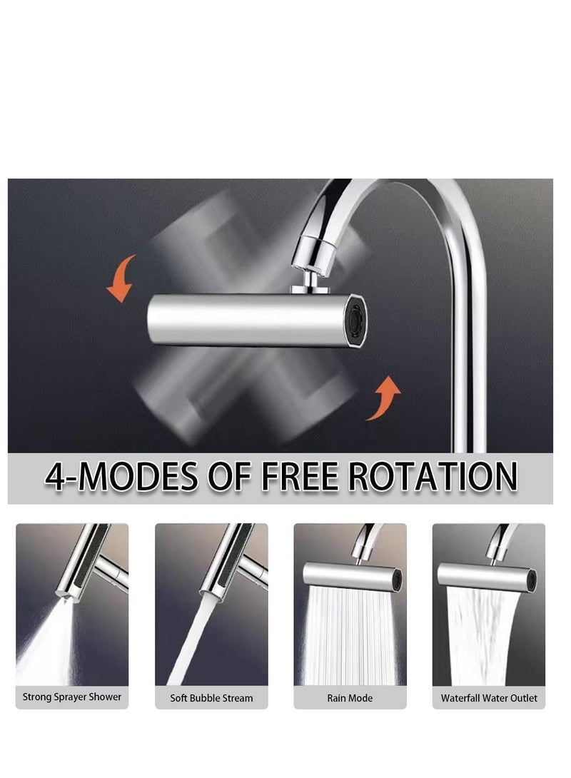 Plan A Bathroom Faucet Attachment, Swivel Aerator 4 in 1 Multifunctional Water Saving Faucet Aerator, Kitchen Faucet Swivel Saving Faucet - Image 3