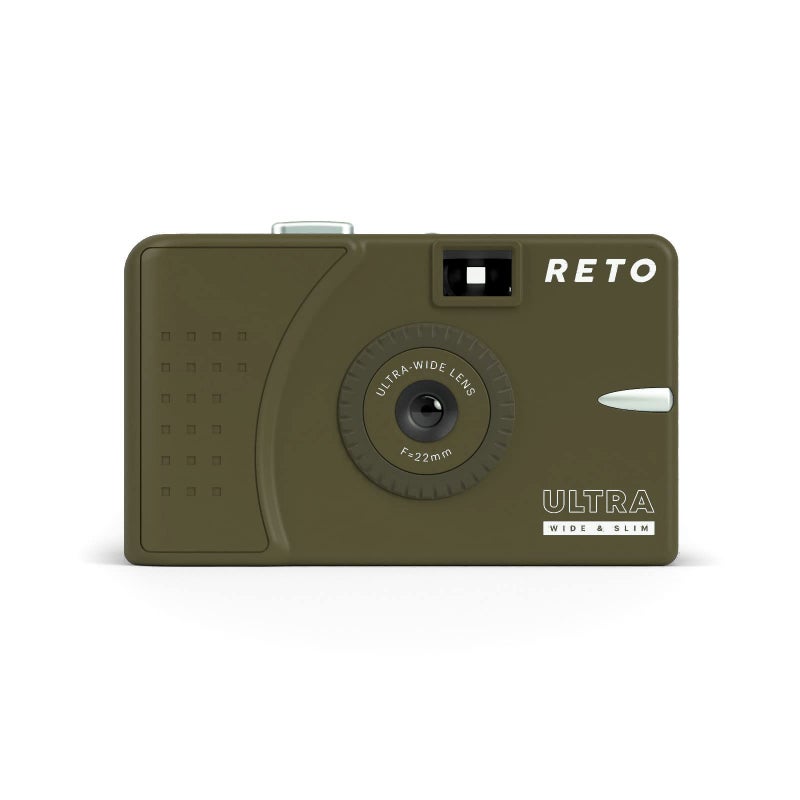 RETO Ultra Wide and Slim 35mm Reusable Daylight Film Camera - 22mm Wide Lens, Focus Free, Light Weight, Easy to Use (Olive) - Image 1
