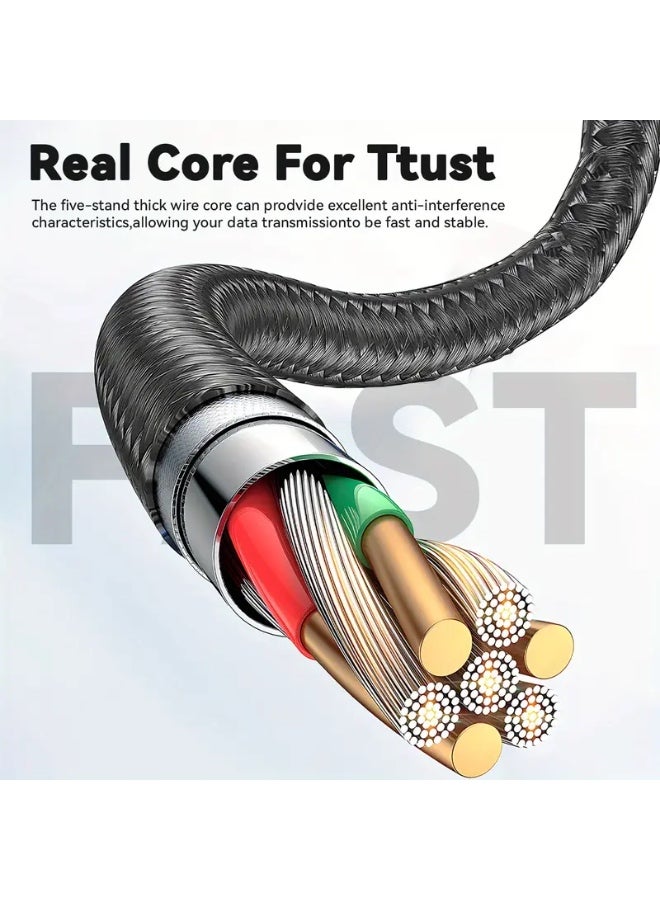 Arabash Type C Cable 2M A to USB C Data Cord Premium Nylon Braided Wire for Samsung Galaxy MacBook Pro Huawei MateBook Pro iPad Mini 6, 7A 120W Max Fast Charging - Image 3