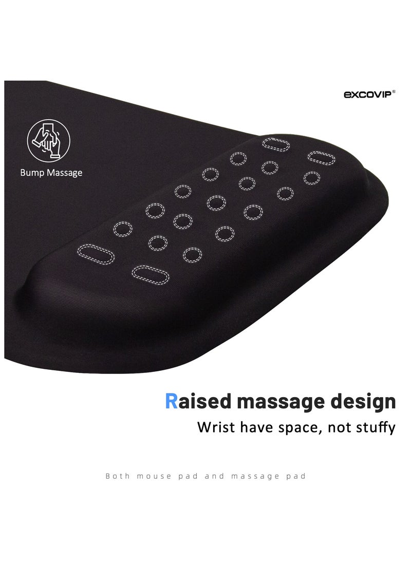 excovip - Gel Mouse Pad Wrist Rest Memory-Foam Ergonomic Mousepad,Soft And Comfortable Mouse Pads For Gaming, Computer, Laptop, MacBook, Home & Office,Black 9391 - Image 1