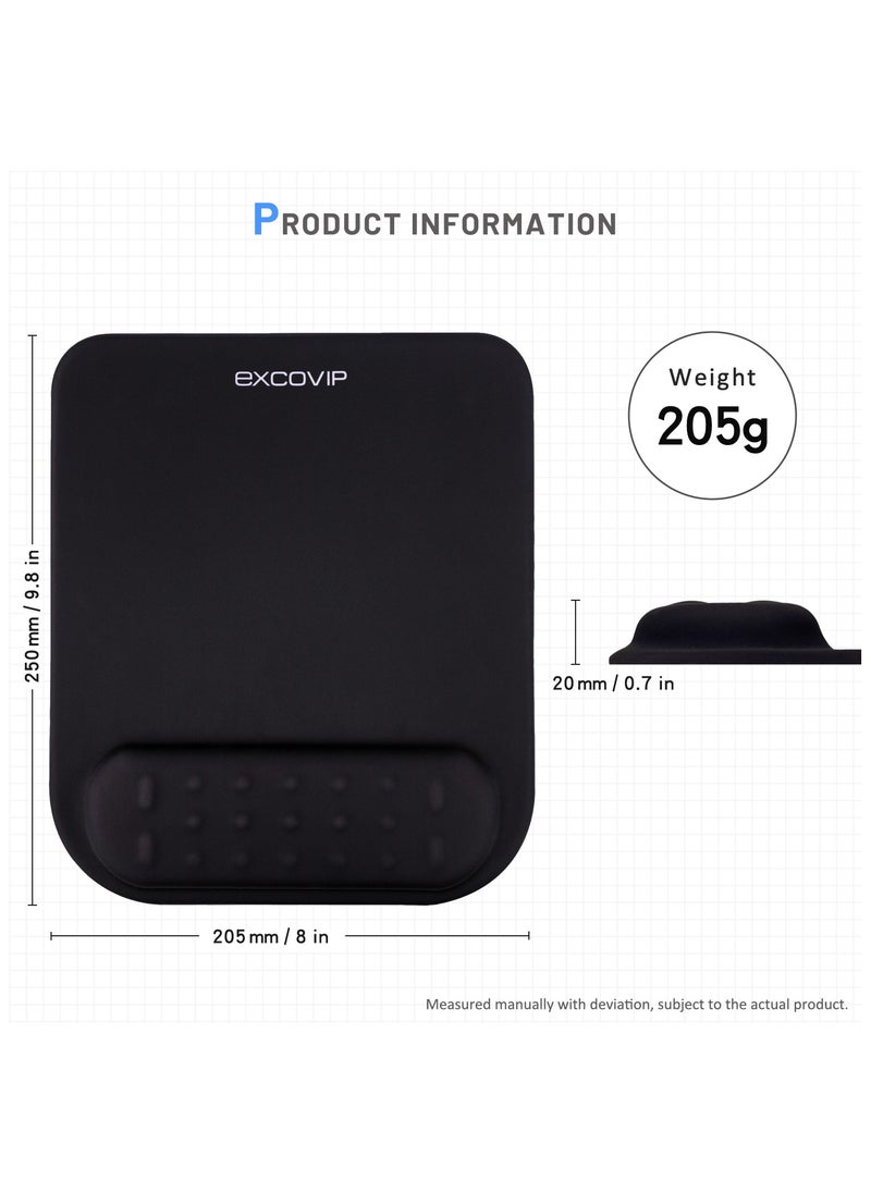 excovip - Gel Mouse Pad Wrist Rest Memory-Foam Ergonomic Mousepad,Soft And Comfortable Mouse Pads For Gaming, Computer, Laptop, MacBook, Home & Office,Black 9391 - Image 1