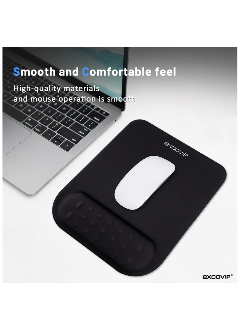 excovip - Gel Mouse Pad Wrist Rest Memory-Foam Ergonomic Mousepad,Soft And Comfortable Mouse Pads For Gaming, Computer, Laptop, MacBook, Home & Office,Black 9391 - Image 1