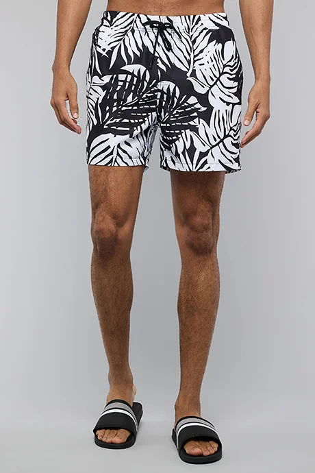 أر أند بي Patterned Swim Shorts with Drawstring Waist