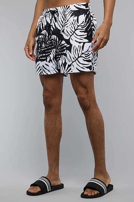 أر أند بي Patterned Swim Shorts with Drawstring Waist