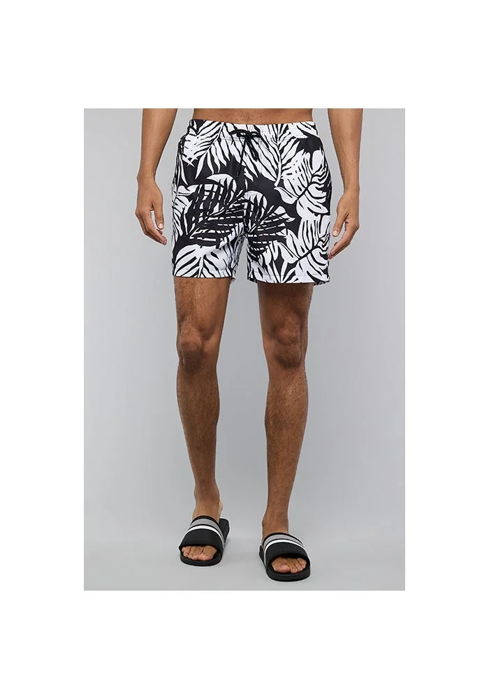 R&b Patterned Swim Shorts with Drawstring Waist