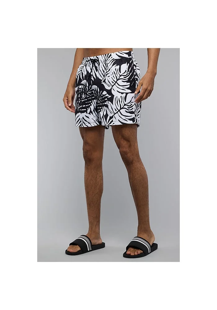 R&b Patterned Swim Shorts with Drawstring Waist