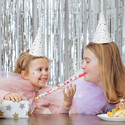 AMONE 3 Pack Silver Foil Fringe Backdrop Curtains Party Streamers Metallic Tinsel Birthday Backdrop Christmas Bachelorette New Year Engagement Graduation Disco Party Decorations Glitter Backdrop - Image 2
