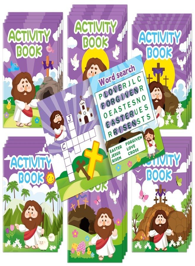 JAPBOR Religious Easter Coloring Books - 24PCS Mini He is Risen Activity Color Crafts Book Bulk for Kid Games Gift Party Favor, Christian Bible Jesus Small Colour Pages for Sunday School Church Class - Image 1