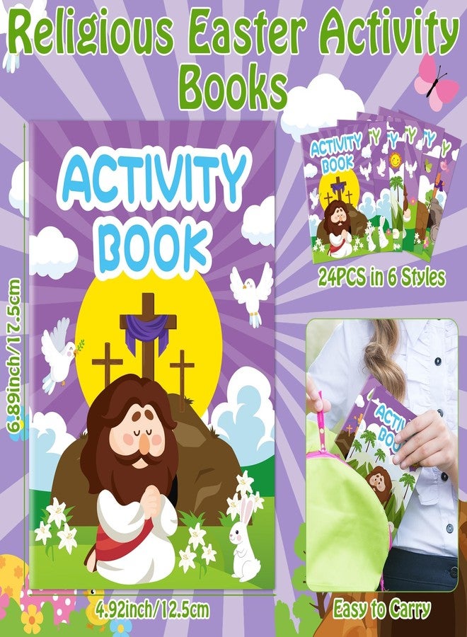 JAPBOR Religious Easter Coloring Books - 24PCS Mini He is Risen Activity Color Crafts Book Bulk for Kid Games Gift Party Favor, Christian Bible Jesus Small Colour Pages for Sunday School Church Class - Image 2