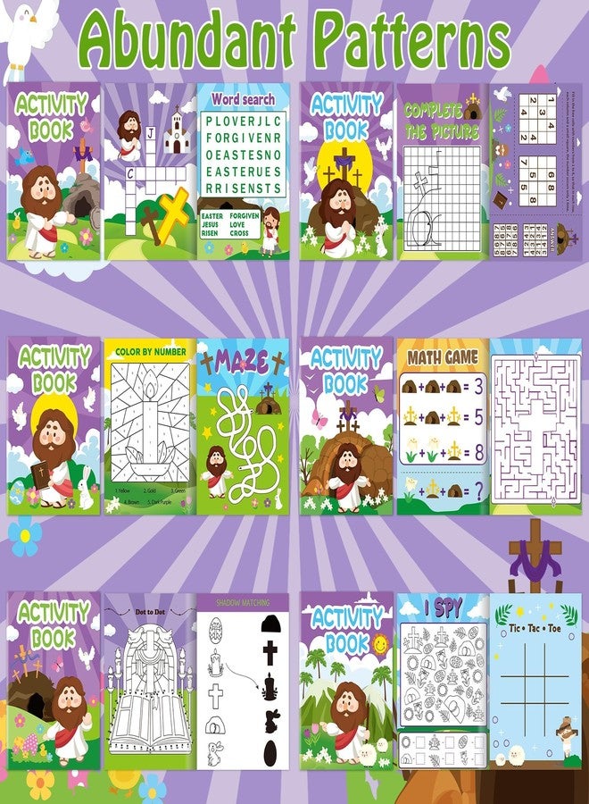 JAPBOR Religious Easter Coloring Books - 24PCS Mini He is Risen Activity Color Crafts Book Bulk for Kid Games Gift Party Favor, Christian Bible Jesus Small Colour Pages for Sunday School Church Class - Image 4