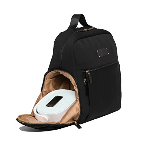 Sarah Wells Fiona Breast Pump Backpack Machine Washable Neoprene Pump Bag with Insulated Milk Storage Laptop Pocket Adjustable Straps Stylish Breastfeeding Backpack for Work Travel Black - Image 3