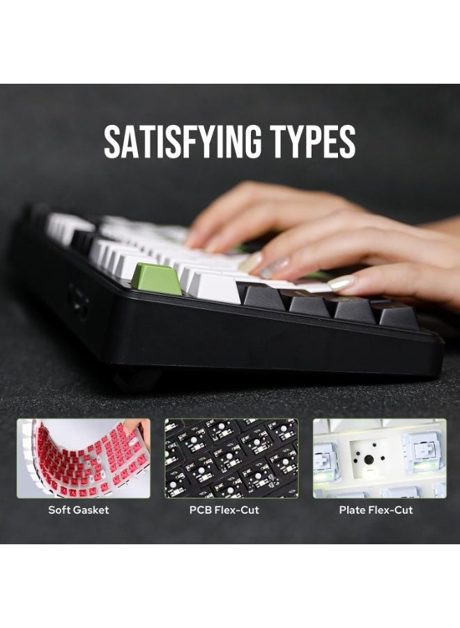 AULA F99 PRO Wireless Gaming Keyboard, Hot Swappable Custom Keyboard ,Pre-lubed Star Vector Switch, 2.4GHz/Type-C/BT5.0 Mechanical Keyboard with 8000mAh Battery, RGB Backlit Gaming Keyboard - Image 4