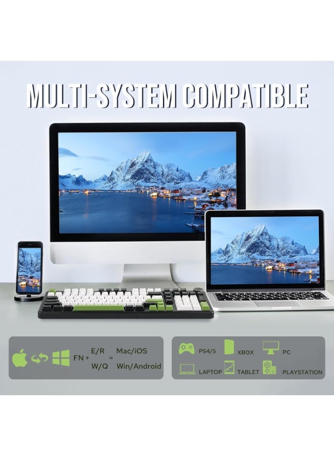 AULA F99 PRO Wireless Gaming Keyboard, Hot Swappable Custom Keyboard ,Pre-lubed Star Vector Switch, 2.4GHz/Type-C/BT5.0 Mechanical Keyboard with 8000mAh Battery, RGB Backlit Gaming Keyboard - Image 3