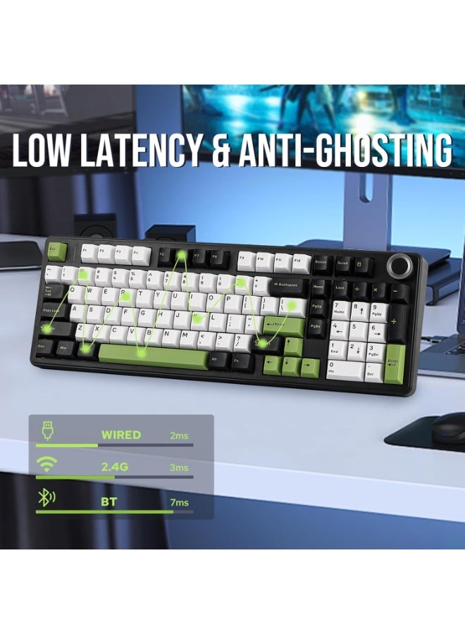 AULA F99 PRO Wireless Gaming Keyboard, Hot Swappable Custom Keyboard ,Pre-lubed Star Vector Switch, 2.4GHz/Type-C/BT5.0 Mechanical Keyboard with 8000mAh Battery, RGB Backlit Gaming Keyboard - Image 2