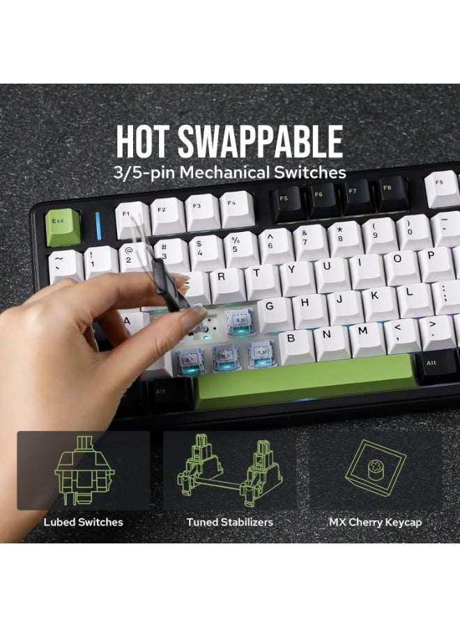 AULA F99 PRO Wireless Gaming Keyboard, Hot Swappable Custom Keyboard ,Pre-lubed Star Vector Switch, 2.4GHz/Type-C/BT5.0 Mechanical Keyboard with 8000mAh Battery, RGB Backlit Gaming Keyboard - Image 5