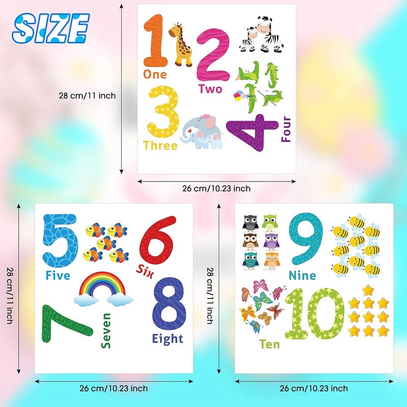 Outus Number and Alphabet Wall Decals - Peel and Stick Animal Stickers for Children's Education - 123 Classroom Decor for Kids Nursery, Bedroom, Living Room, Playroom - Image 2