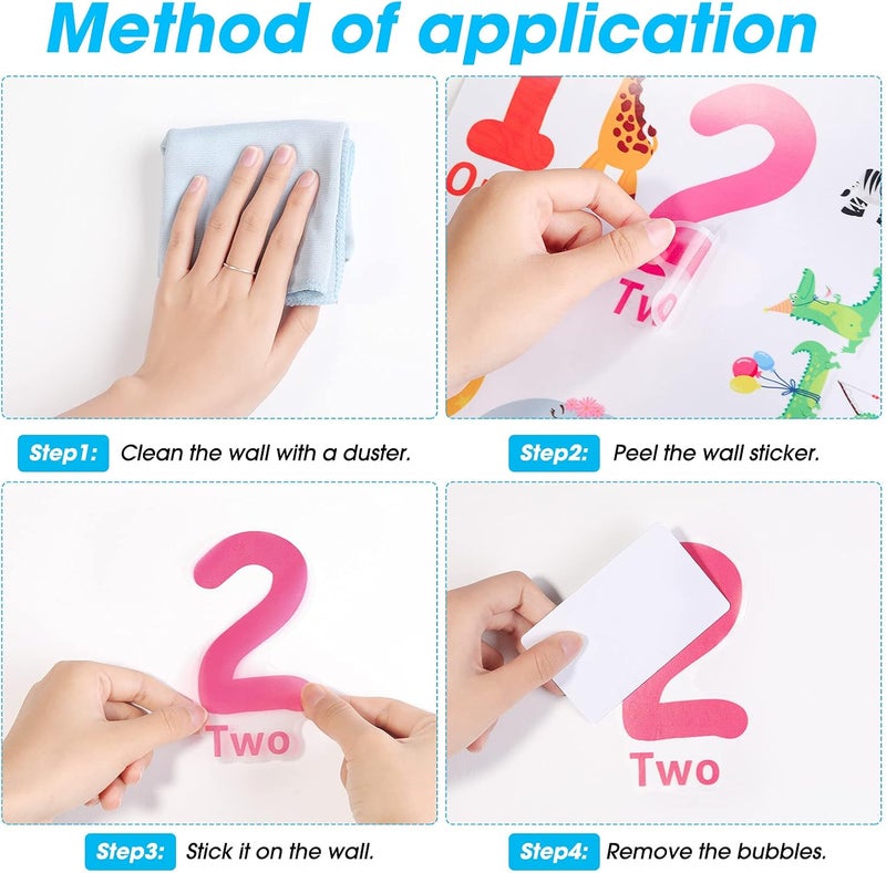 Outus Number and Alphabet Wall Decals - Peel and Stick Animal Stickers for Children's Education - 123 Classroom Decor for Kids Nursery, Bedroom, Living Room, Playroom - Image 4