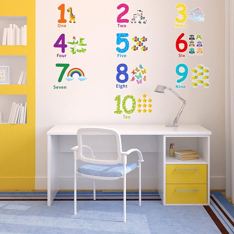 Outus Number and Alphabet Wall Decals - Peel and Stick Animal Stickers for Children's Education - 123 Classroom Decor for Kids Nursery, Bedroom, Living Room, Playroom - Image 5