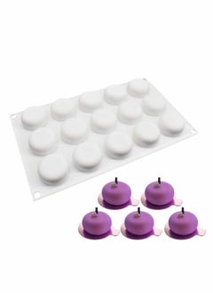 Mousse Mould, Silicone Dessert Moulds for Jelly Pudding Chocolate Round Shape Mould Half Ball Sphere Muffin Pastry Tray Making Cake Dome Pudding, 15 Holes