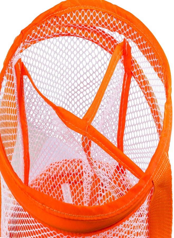 Handy Laundry Foldable Shower Caddy - Collapsible, Portable, Drainage Hole, Carry Handle, Large Compartments, Great Organizer for Camp, Travel, Gym, and Dorm (Orange) - Image 3