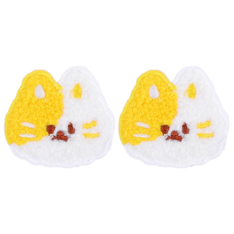 2pcs Adhesive Felt Stickers Cartoon Cat Patches for Bag Clothing Decoration - Image 2