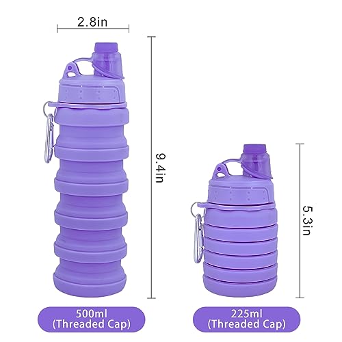 YCTMALL Collapsible Water Bottles Travel Sports Portable Sport Water Bottle comes with mountaineering Buckle 500ml silicone Water-proof camping water bottle (Green Color) - Image 5