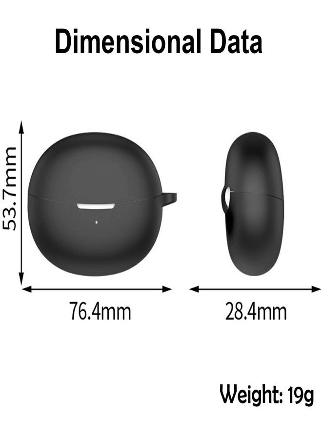 EasyBee [2 Pack] easyBee Case Compatible with QCY Crossky C30 Open-Ear Bluetooth Headphone Charging Cover with 2 Keychain, Soft Liquid Silicone Ultra Thin Shockproof Protective Kit - Black and Blue - Image 3