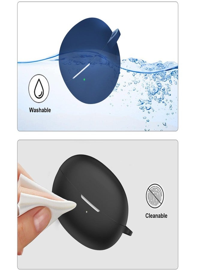 EasyBee [2 Pack] easyBee Case Compatible with QCY Crossky C30 Open-Ear Bluetooth Headphone Charging Cover with 2 Keychain, Soft Liquid Silicone Ultra Thin Shockproof Protective Kit - Black and Blue - Image 5