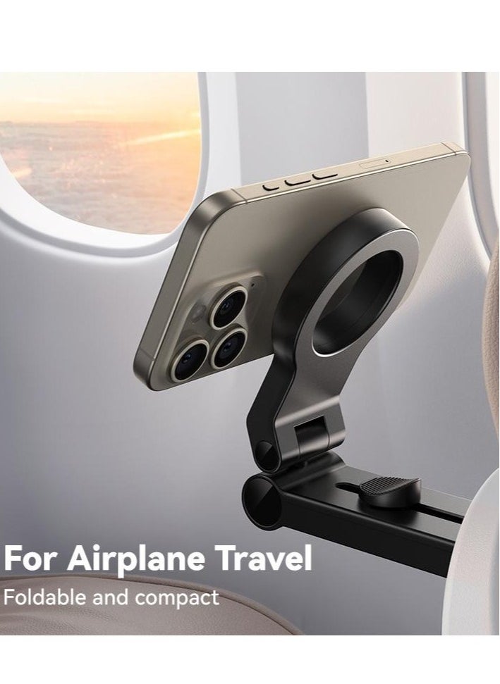 JAJEEK Magnetic Airplane Phone Holder – Travel Essentials, 360° Rotatable, Hands-Free Desk & Car Mount for iPhone 16 Pro Max, Universal Smartphone Holder, Secure and Convenient Mount for Airplane Seat, Car, Office Desk, and Home Use - Image 3