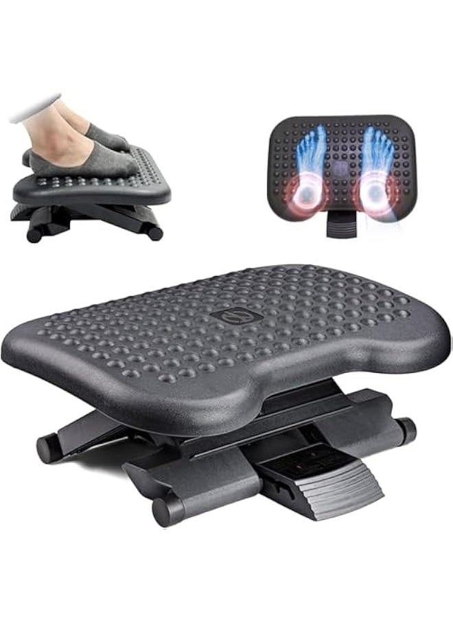 TRASSLE Adjustable Under Desk Footrest, Foot Rest for Under Desk at Work with Massage, Foot Stool Under Desk with 3 Height Position & 30 Degree Tilt Angle Adjustment for Home, Office  - Image 1