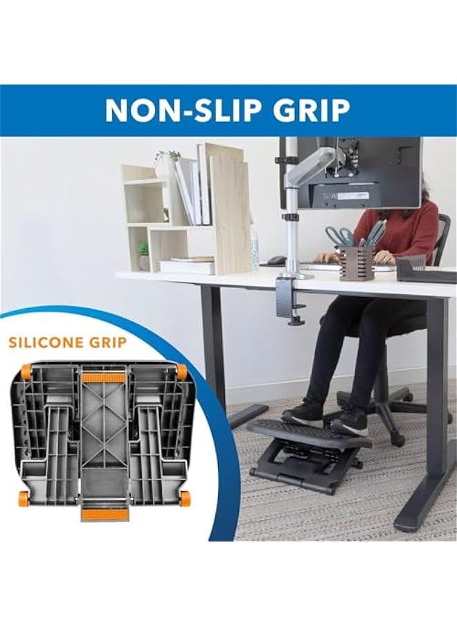 TRASSLE Adjustable Under Desk Footrest, Foot Rest for Under Desk at Work with Massage, Foot Stool Under Desk with 3 Height Position & 30 Degree Tilt Angle Adjustment for Home, Office  - Image 4